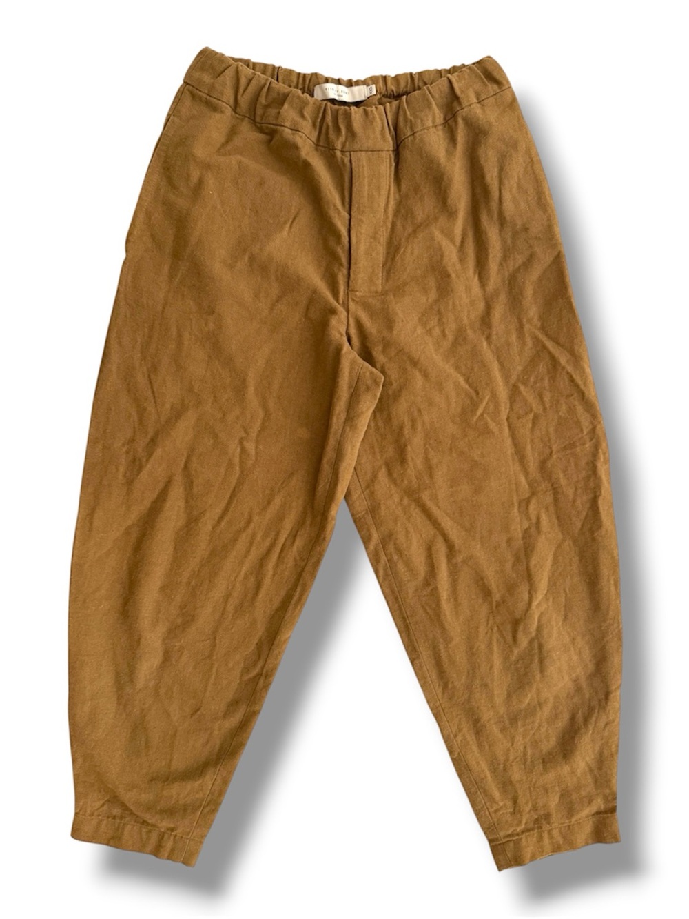 7115 by Szeki SIGNATURE ELASTIC PULL-UP TROUSER Sz XXS CANVAS EDITION CARAMEL